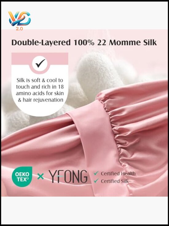 Double Layer Mulberry Silk Hair Bonnet for Sleeping Women Non-Slip Overnight main image 4